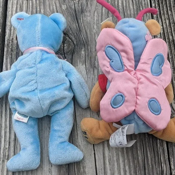 Ty Easter Egg Beanie Baby and Butterfly Easter Pooh Bear Vintage Bundle Set of 2 - Picture 2 of 12